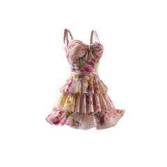 Elegant Pink Floral Ruffle Summer Dress - Fashion Apparel