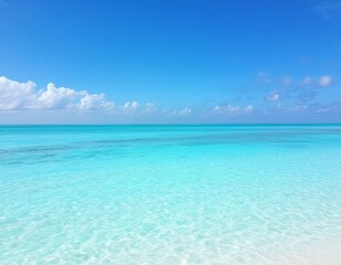 tropical paradise. azure blue sea, blue sky.