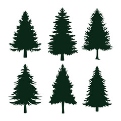 set of christmas trees
