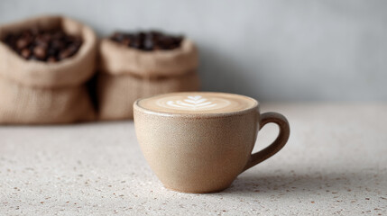 Steaming artisanal cappuccino serenades morning calmness, embracing Coffee Day rituals with whispering arabica, velvety microfoam artistry