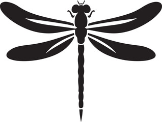 Dragonfly silhouette ideal for logos, symbolizing elegance, nature, and freedom. Perfect for minimalist, insect, and wildlife-themed branding.