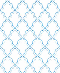 Seamless Diamond Floral Repeat Pattern with Small Ditsy Flowers. Charming Floral Tile Design. Vintage Floral Lattice, Illustration