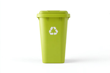 A lime-green recycling bin stands like an eco-sentinel, perfect for Global Recycling Day or Earth Hour celebrations
