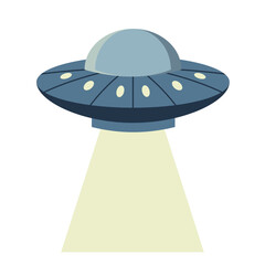 Illustration of UFO with Light Beam