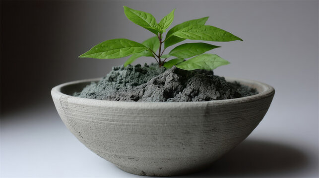 Green sprout thrusts defiantly from dark volcanic ash, embracing Earth Day renewal, Bonsai whispering ancient Japanese perseverance
