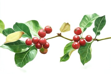 red coffee on a white background