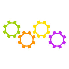Four Step Gear Infographic Element