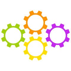 Four Step Gear Infographic Element