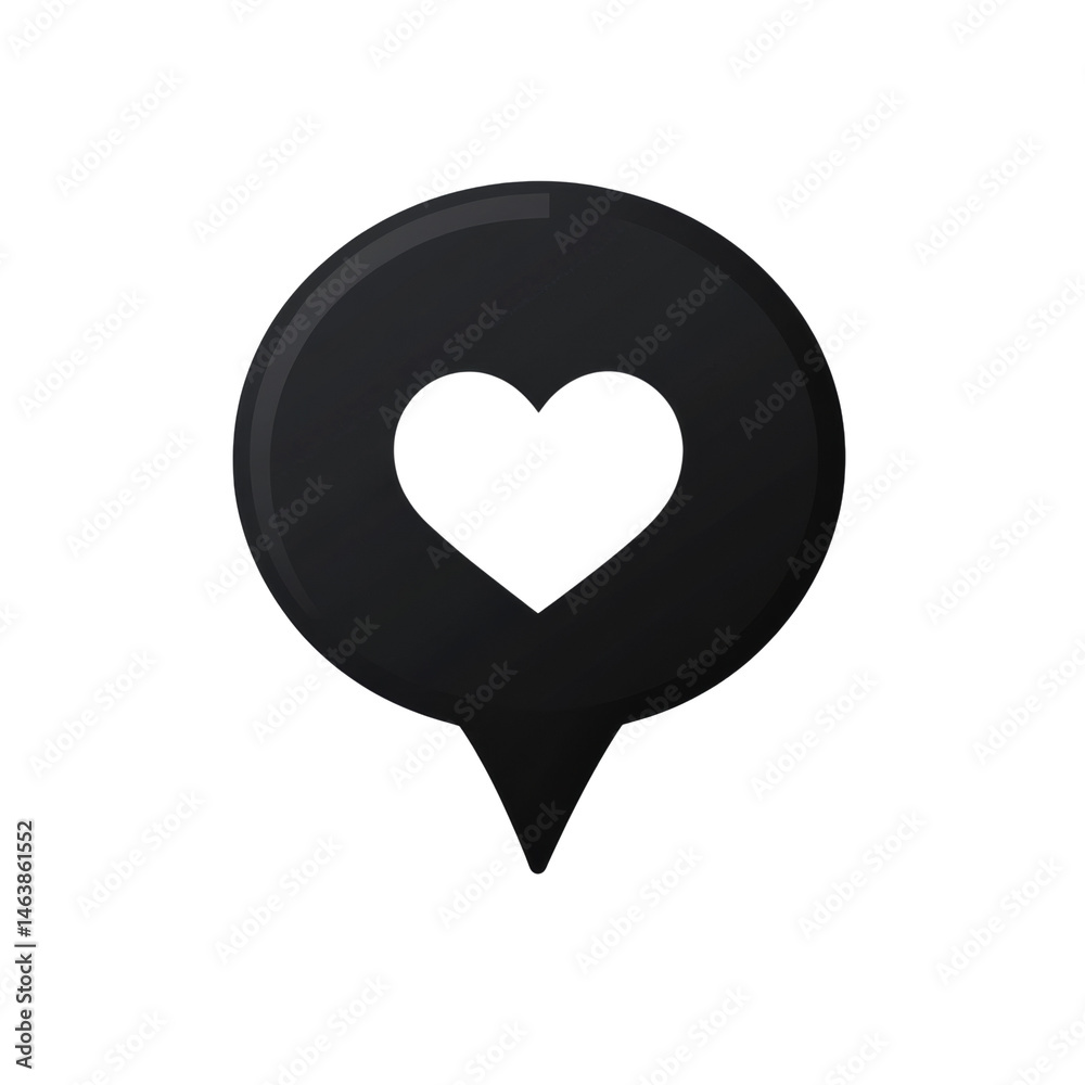 Aufkleber Minimalist Heart Pin on Isolated Space Symbolizing Affection and Connection on a Modern Interface