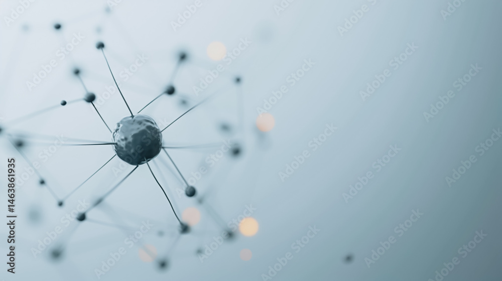 Poster abstract neural network: an intricate, 3d-rendered depiction of a neural network, showcasing interco
