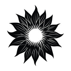 Sun icon simple minimal black silhouette