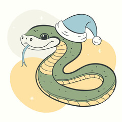 Fototapeta premium Santa Snake Bringing Holiday Cheer