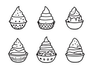 different types of ice cream scoops minimalist vector art