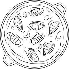 Moqueca hand drawn outline vector