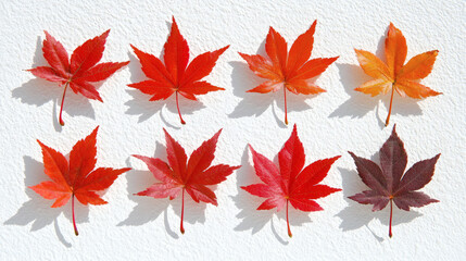 Delicate maple leaf shadows dancing on white surface nature photography minimalist aesthetic