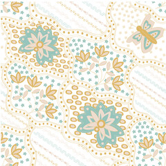 Traditional Malaysian Batik Pattern with Floral Motifs