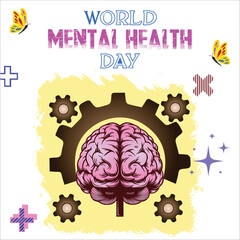 World mental health day template design