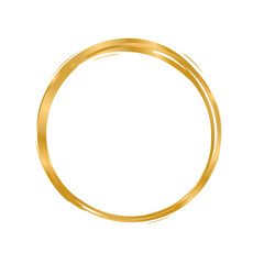 Golden circle frame. Luxurious gold ring.