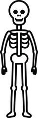 Simple Spooky Halloween Skeleton Line Art Illustration