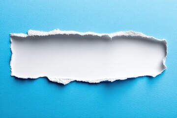 Ripped White Paper On Bright Blue Background, Texture and Shadow Focus