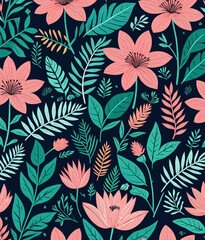 Oil painting . Artistic brush strokes. Botanical pattern for printing on wall decorations.