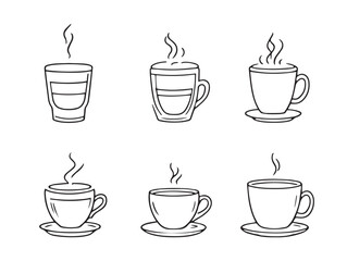 minimalist espresso cup vector line art illustration
