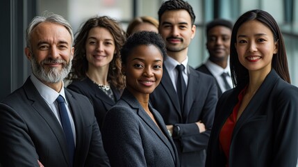 Diverse business team portrait professional group corporate staff success leadership collaboration unity vision