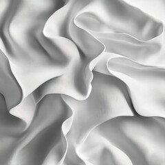 Obraz premium Soft, flowing white fabric drapes in elegant folds (1)