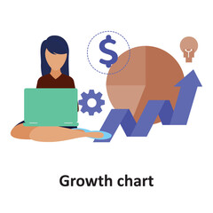  Growth chart  :Vector Icon which can easily modify or edit