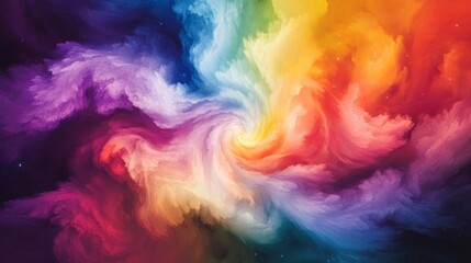 Abstract Colorful Spiral Design With Multicolor Galaxy Painting