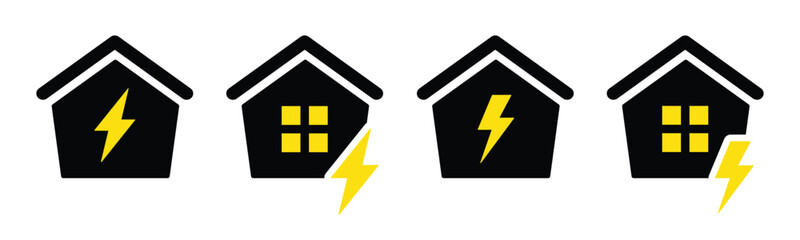 Electrical house energy center icon, vector illustration