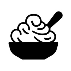 Vector solid black icon for Cream