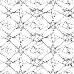 Dotted Geometric Pattern in Black and White Seamless Background