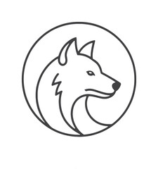 Lone Wolf Emblem Minimalist logo vector Strength in Design