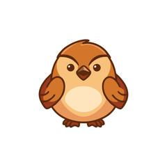 A delicate and charming illustration of a sparrow bird, representing freedom and simplicity. Perfect for nature, garden, or bird-watching themed designs. The artwork captures the beauty of small, wild