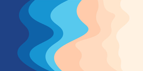 Abstract waves on the sand beach vector illustration for summer season background