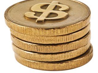 a stack of gold coins