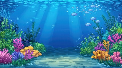 Vibrant Underwater Scene with Coral Reef and Fish