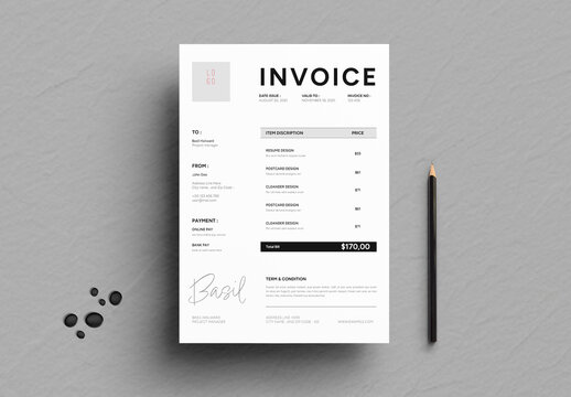 Invoice Template Minimal Billing and Payment Layout
