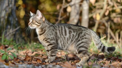 An attractive European Shorthair cat is delightfully presented. The European Shorthair, known for its sturdy build, dense coat, and round face, showcases a variety of colors and patterns.