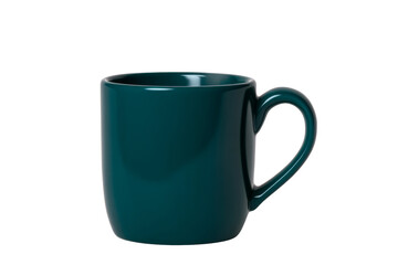 Elegant teal mug, drinkware for beverages, studio , cut out transparent
