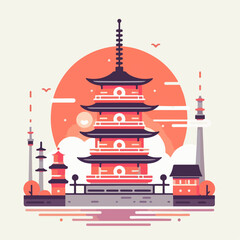 Castle cartoon vector illustration