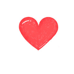 red heart on white background