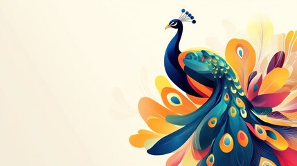 Fototapeta premium Colorful peacock illustration (1)