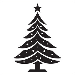 Fototapeta premium Xmas Tree Silhouette, Festive