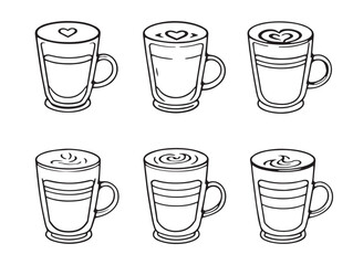 latte line art minimalist coffee cup design