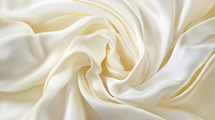 Fototapeta premium Soft, flowing fabric in creamy white hue creates elegant and luxurious appearance, perfect for various design projects and fashion applications