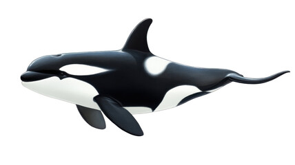 Watercolor Illustration of Playful Orca Swimming for Marine Life Art, Ocean Wildlife, and Animal Illustration Isolated on White Background