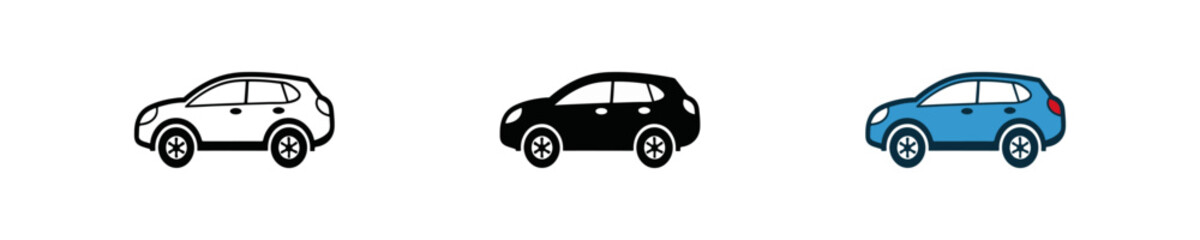Fototapeta premium Car set icons. Automobile icon in vector design style. Transport sign. Vehicle graphic symbol