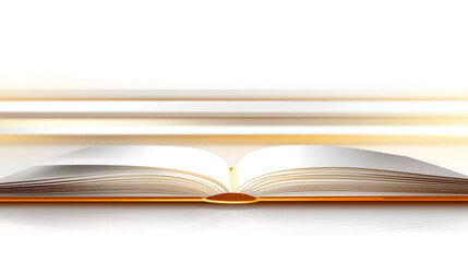 Fototapeta premium An open book, its pages illuminated by a warm, inviting glow. The book's spine is visible, with the pages spread wide, ready to be read